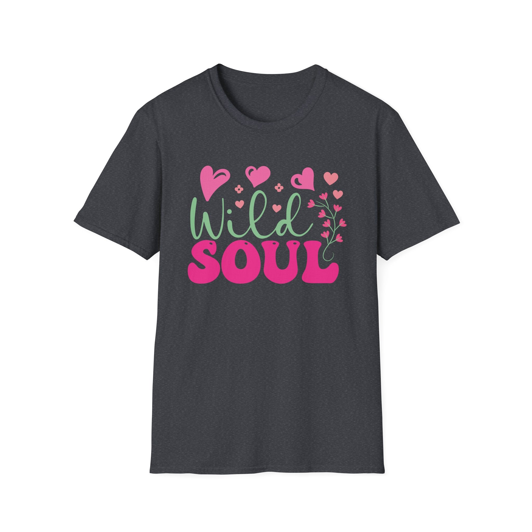 Wild Soul T-Shirt — Pink & Green Heart Graphic Tee