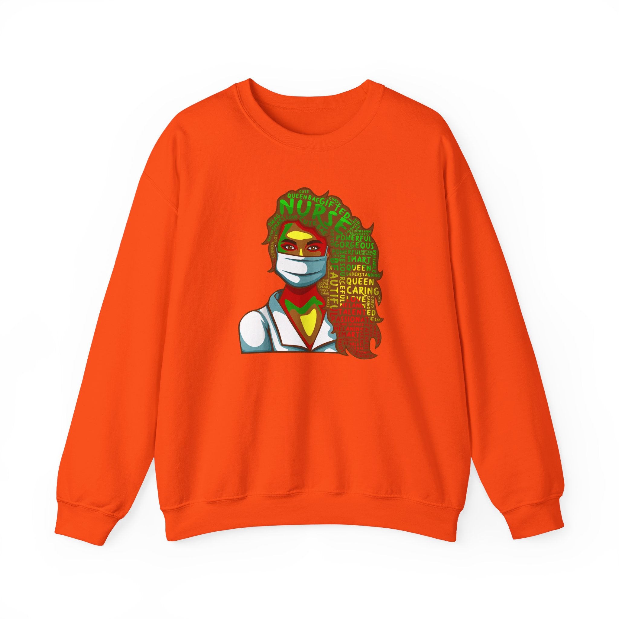 Nurse Hero Crewneck Sweatshirt — "Nurse: Queen of Care" Medical Tribute