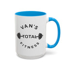 Van's Total Fitness Coffee Mug (11oz/15oz) — Gym Barbell Ceramic Mug