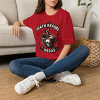 Death Before Decaf Coffee T-Shirt — Bold Skull Coffee Lover Tee
