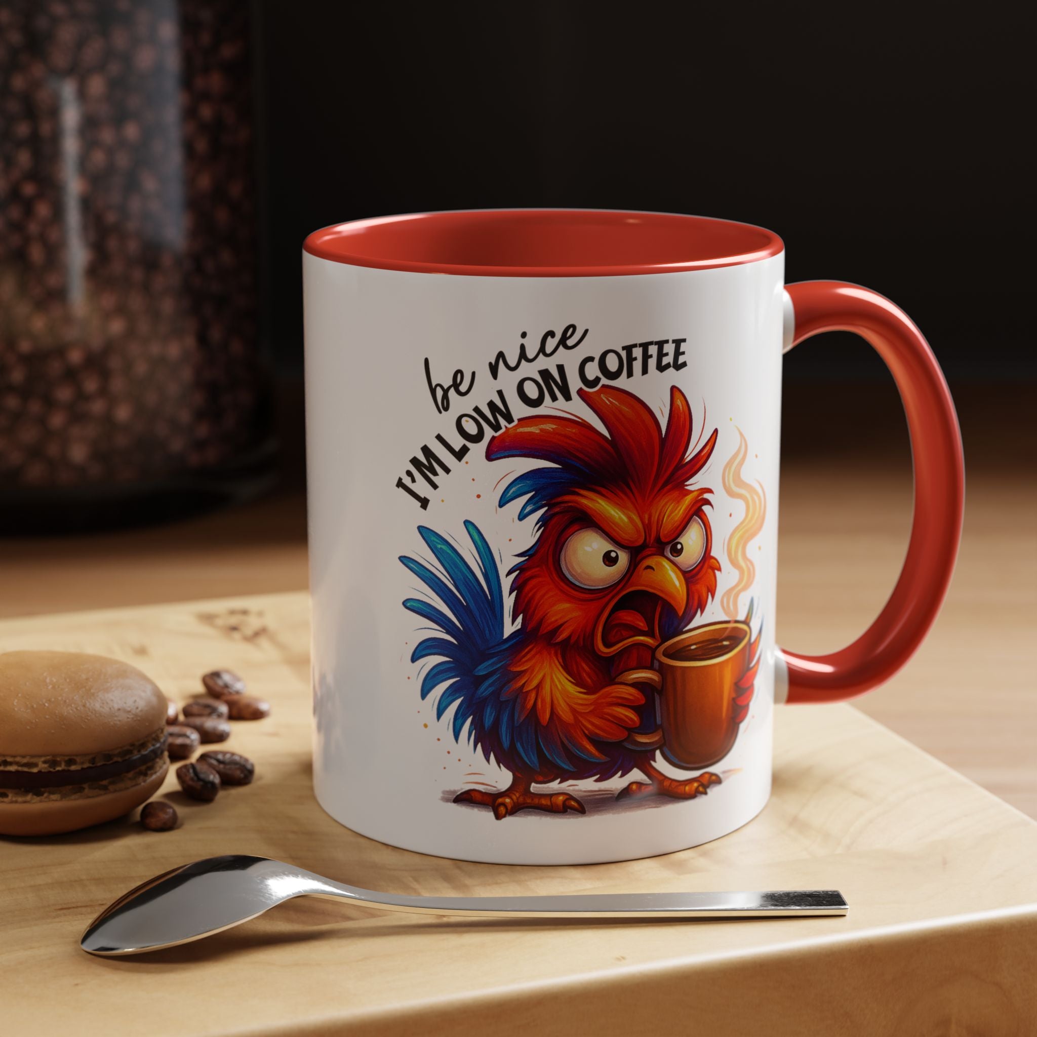 Angry Rooster 'Be Nice I'm Low on Coffee' Ceramic Coffee Mug (11/15oz)