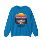 Yellowstone National Park Sweatshirt — Retro Sunset Geyser Crewneck