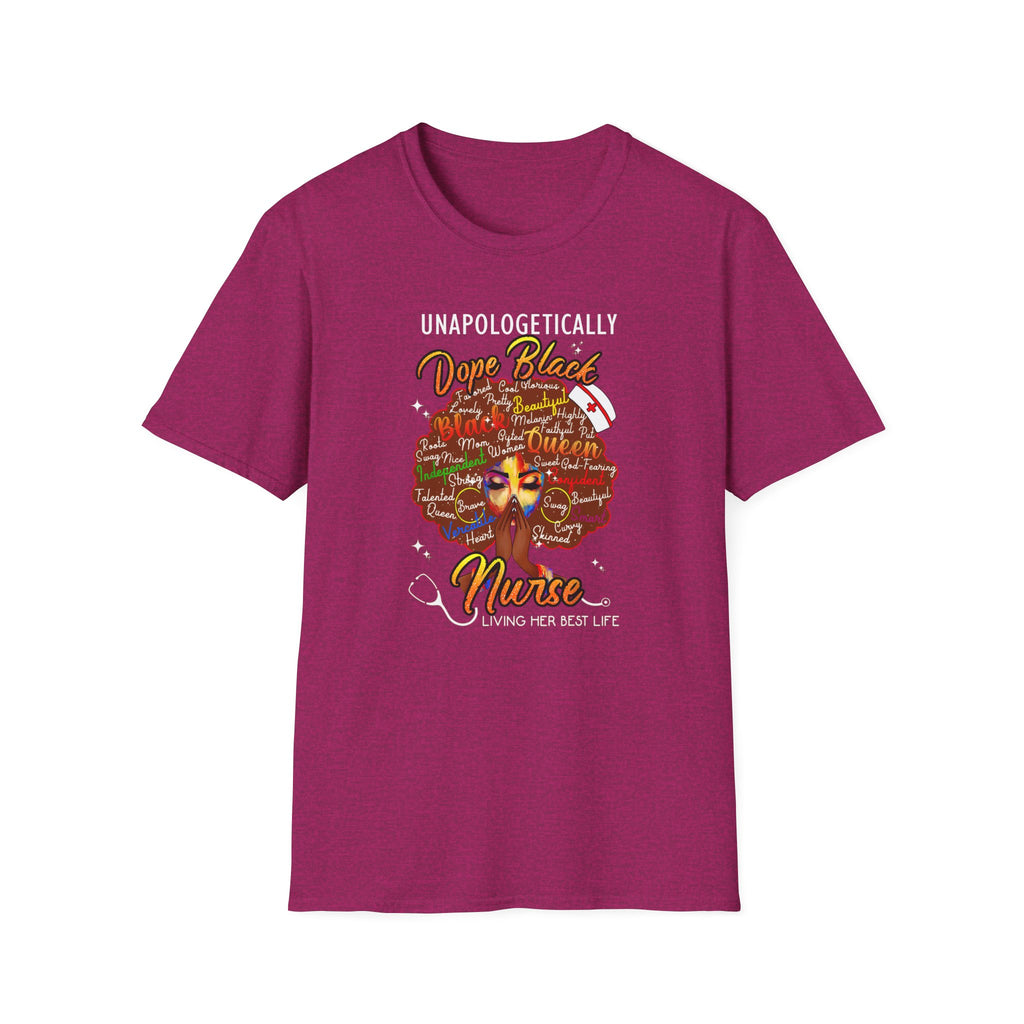 “Unapologetically Dope Black Nurse” Empowerment Tee —  Brown Afro Nurse T-Shirt
