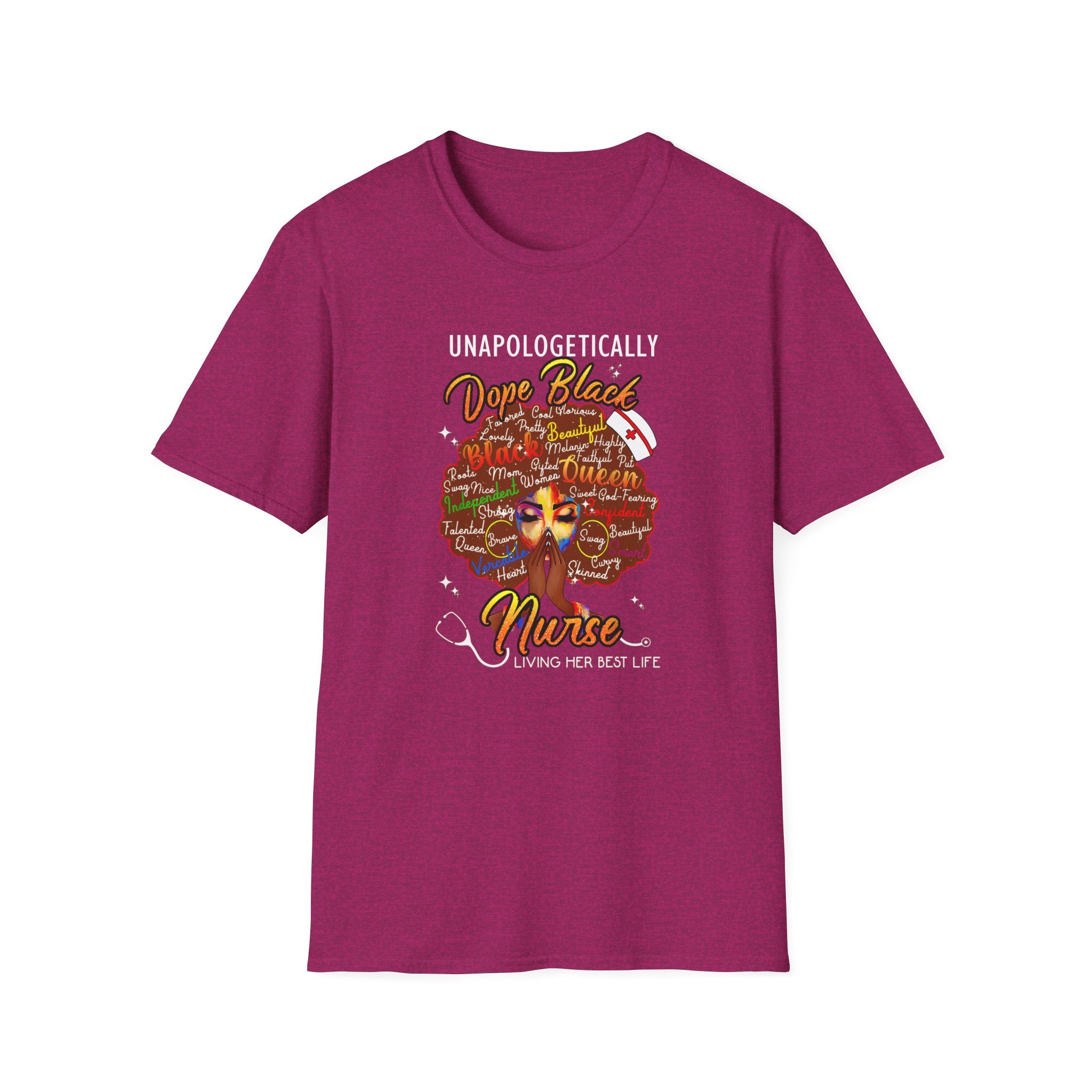 “Unapologetically Dope Black Nurse” Empowerment Tee —  Brown Afro Nurse T-Shirt
