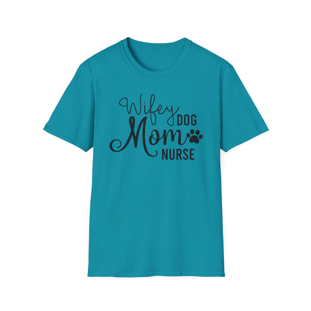 Wifey Dog Mom Nurse T-Shirt – Cute Paw Print Shirt for Nurses & Dog Lovers