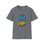Coffee T-Shirt — "My Blood Type Is Coffee" Graphic Tee