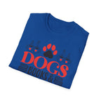 Dogs Books & Coffee T-Shirt (Red) — Dog Lover Reading & Coffee Tee
