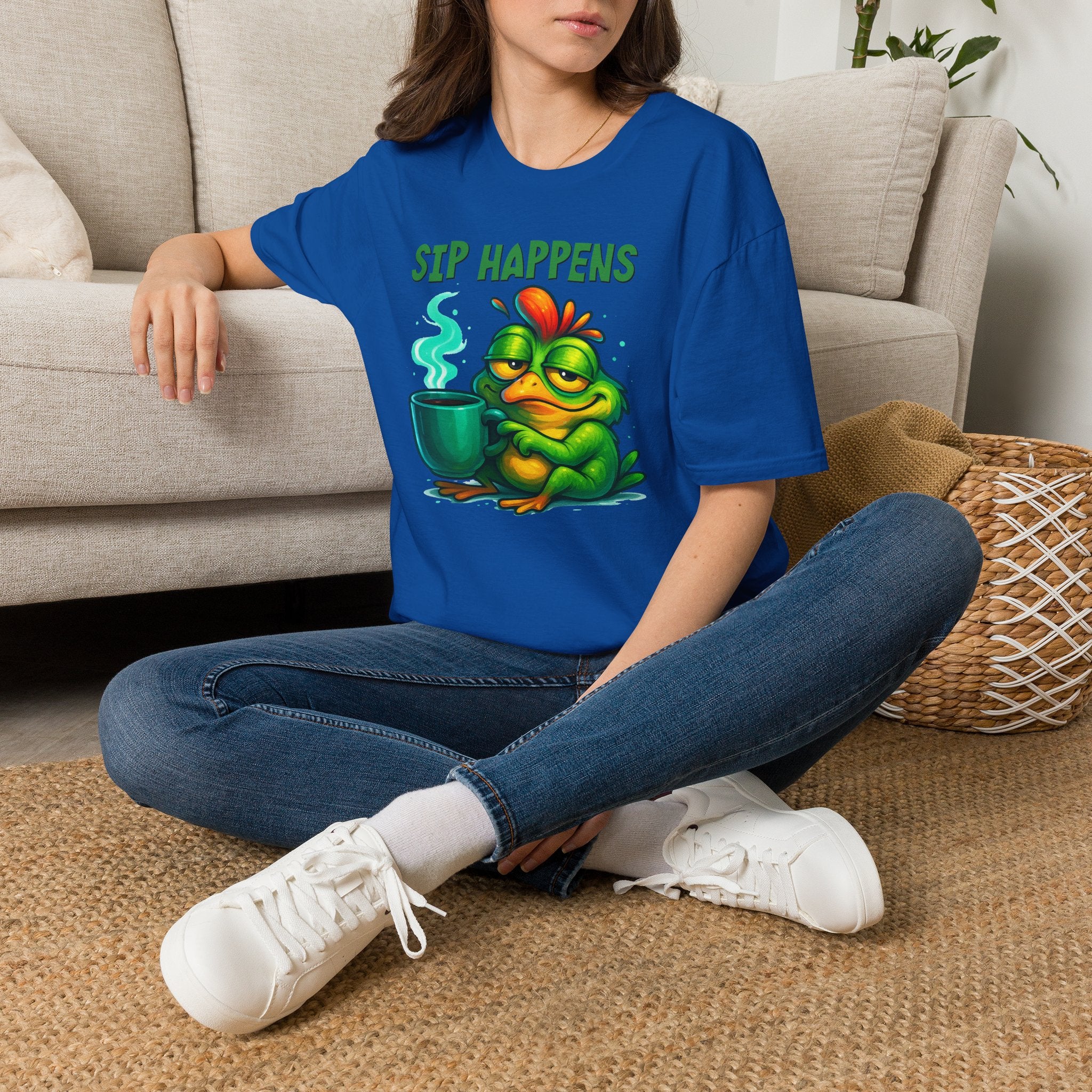 Sip Happens Frog T-Shirt — Funny Coffee Lover Tee
