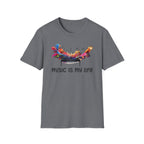 Music Is My Life T-Shirt — Colorful Piano Splash Graphic Tee