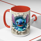 Stitch Peekaboo Accent Coffee Mug – Cute Alien Character 11/15oz