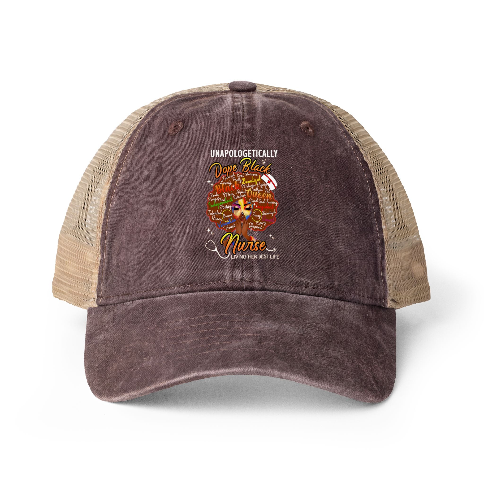 Unapologetically Dope Black Nurse - Women's Washed Mesh-Ponytail Back Cap