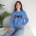 Peace • Love • Coffee Sweatshirt — Cozy Coffee Lover Crewneck