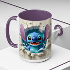 Stitch Peekaboo Accent Coffee Mug – Cute Alien Character 11/15oz