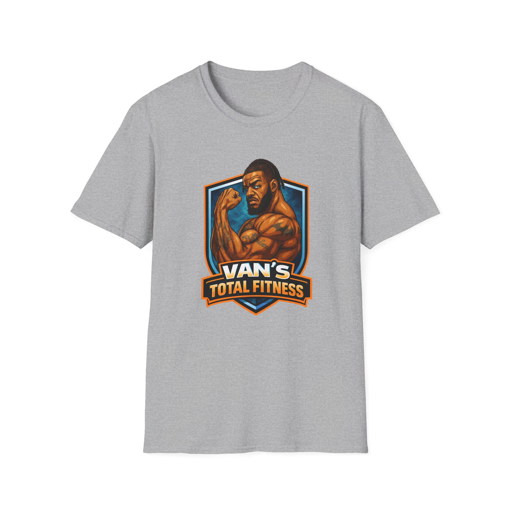 Van's Total Fitness T-Shirt | Muscular Bodybuilder Logo Tee