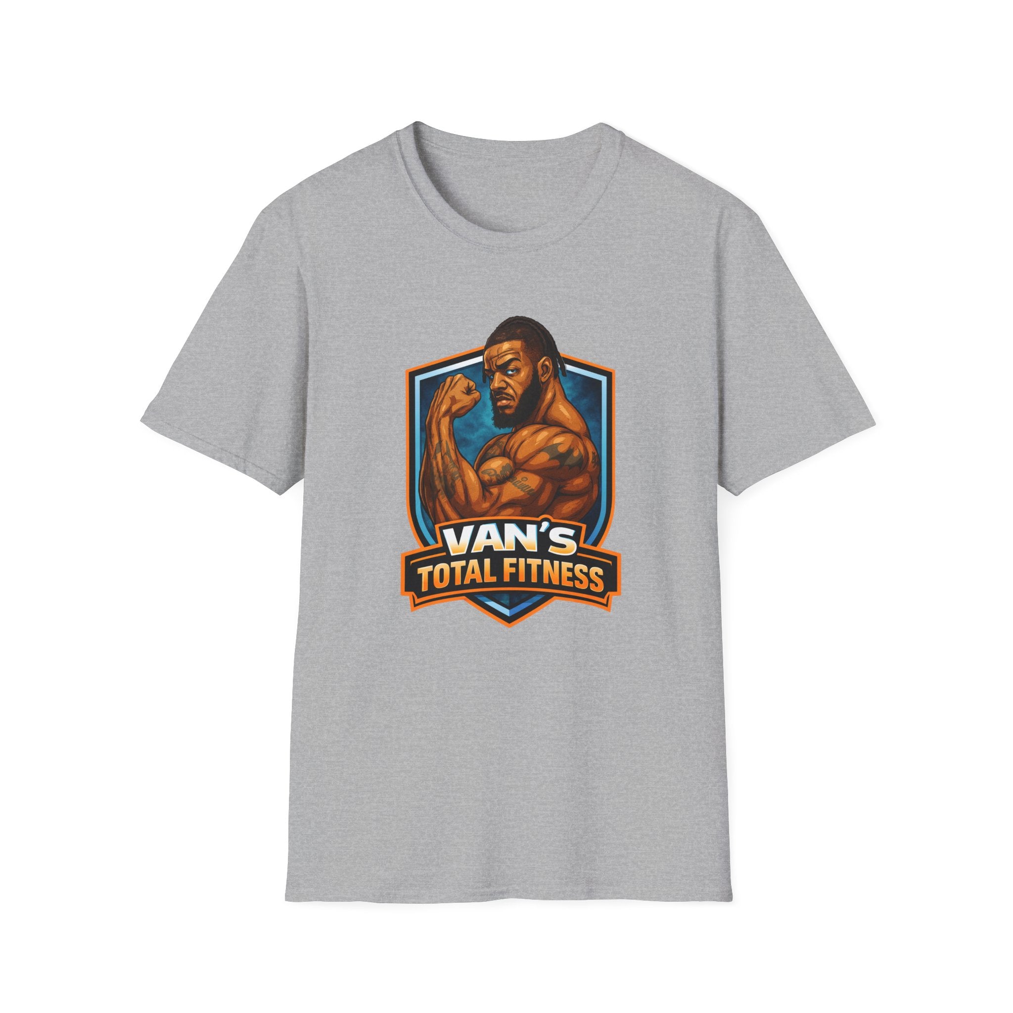 Van's Total Fitness T-Shirt | Muscular Bodybuilder Logo Tee