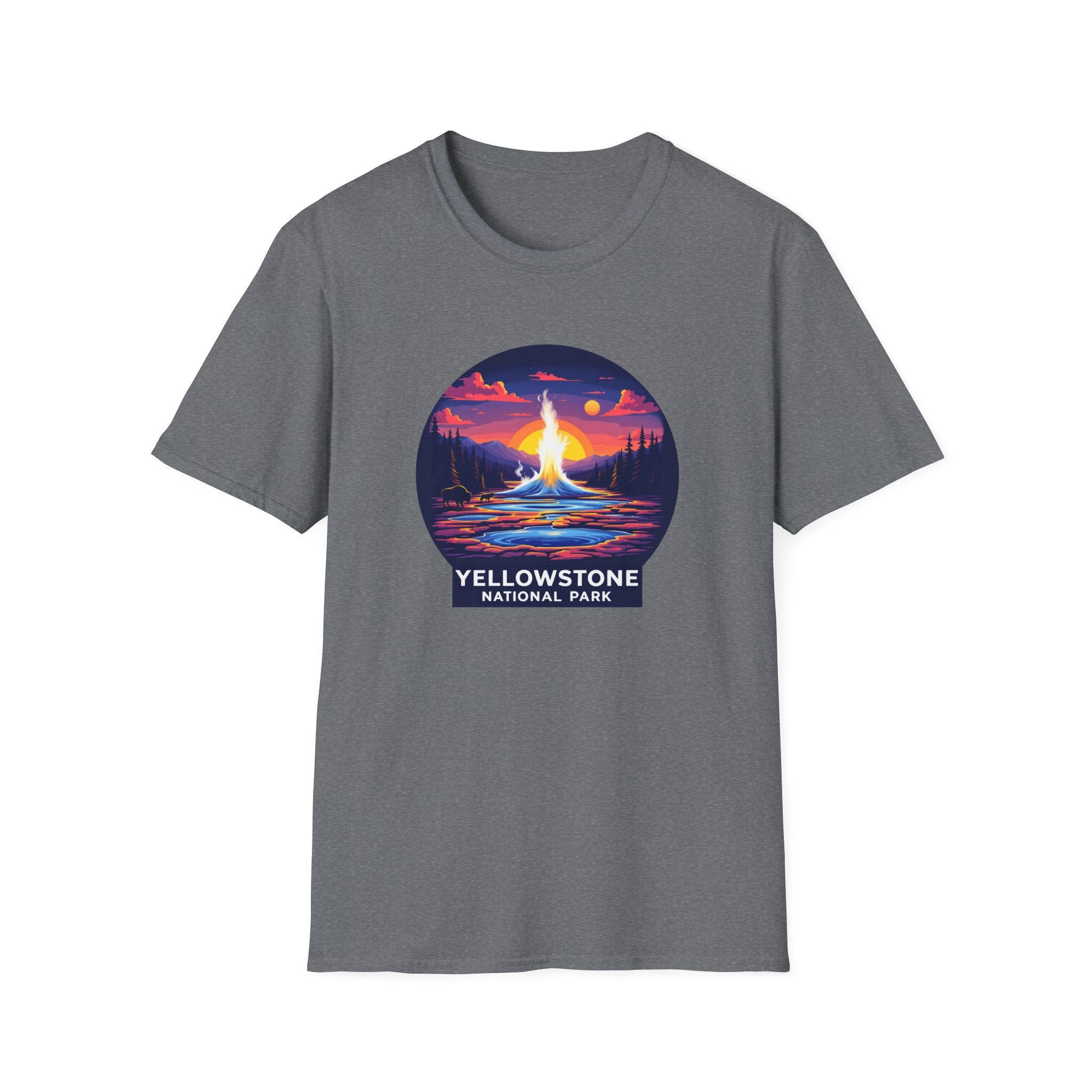 Yellowstone National Park Tee — Geyser Sunset Graphic T-Shirt