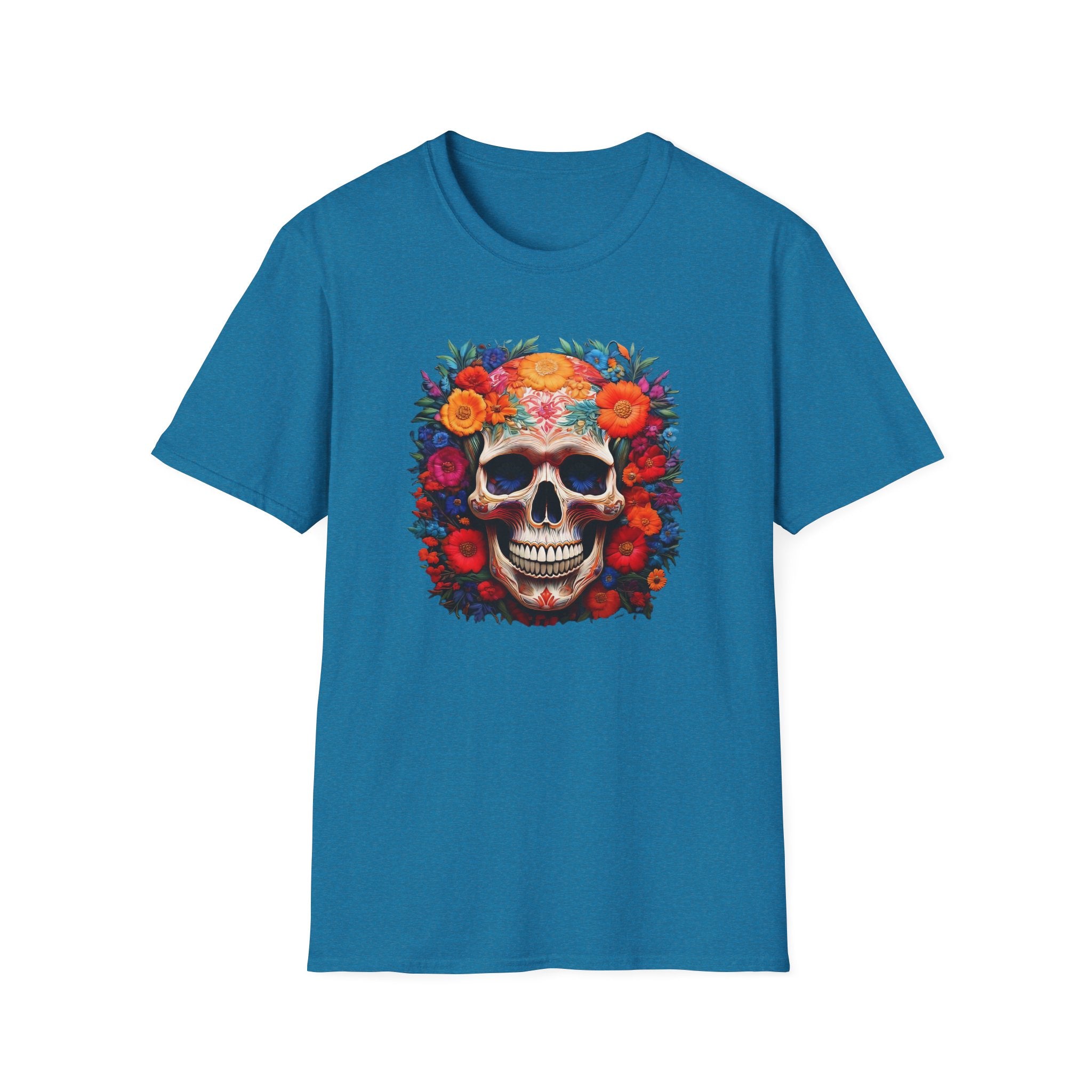 Day of the Dead Skull T-Shirt — Floral Sugar Skull Graphic Tee