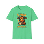 "I Run on Caffeine & Bad Decisions" Coffee Lover Tee — Caffeine Cow T-Shirt