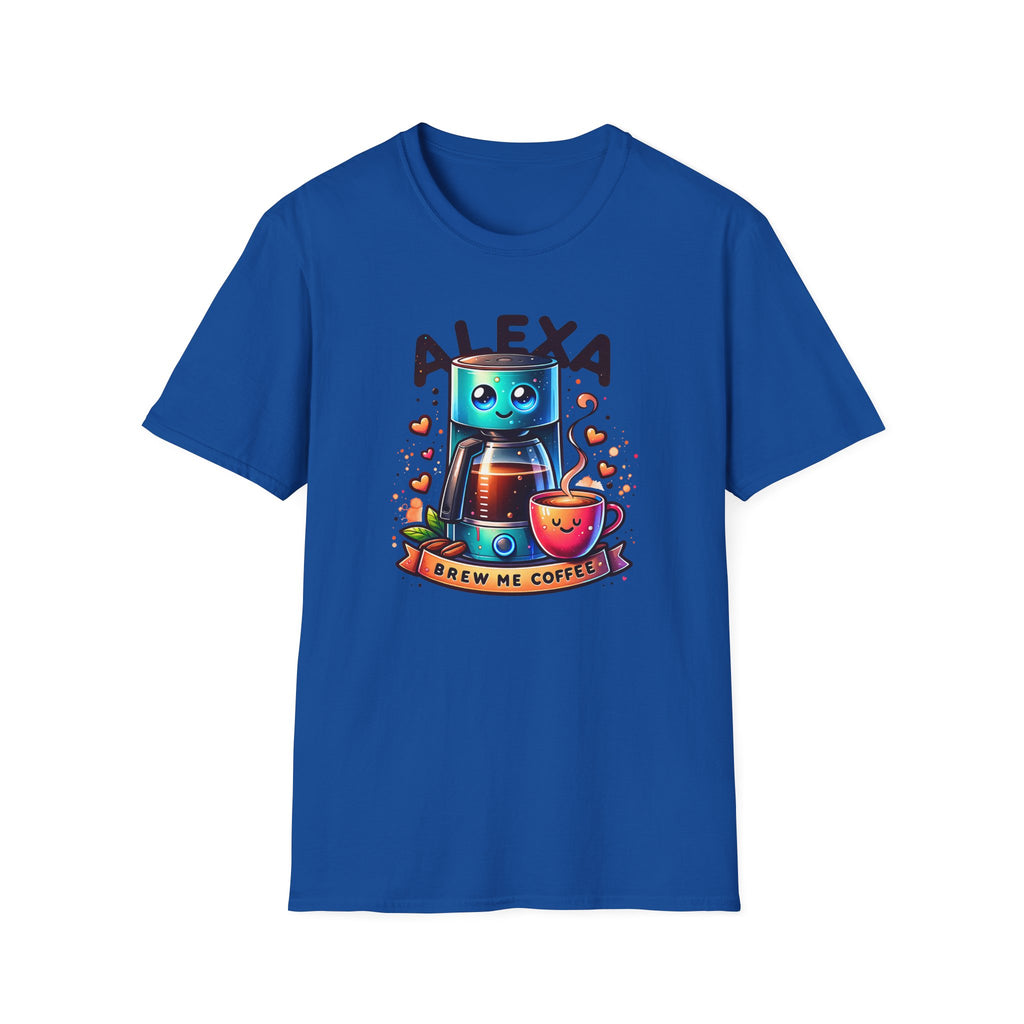 Alexa Coffee Robot T‑Shirt — Cute Brew Me Coffee Tee for Coffee Lovers