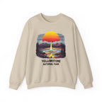 Yellowstone National Park Sweatshirt — Retro Sunset Geyser Crewneck