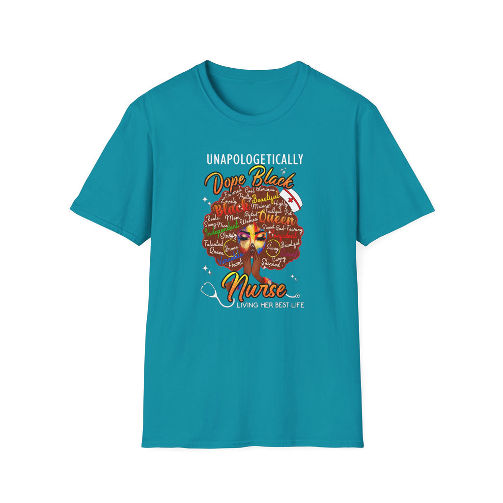 “Unapologetically Dope Black Nurse” Empowerment Tee —  Brown Afro Nurse T-Shirt