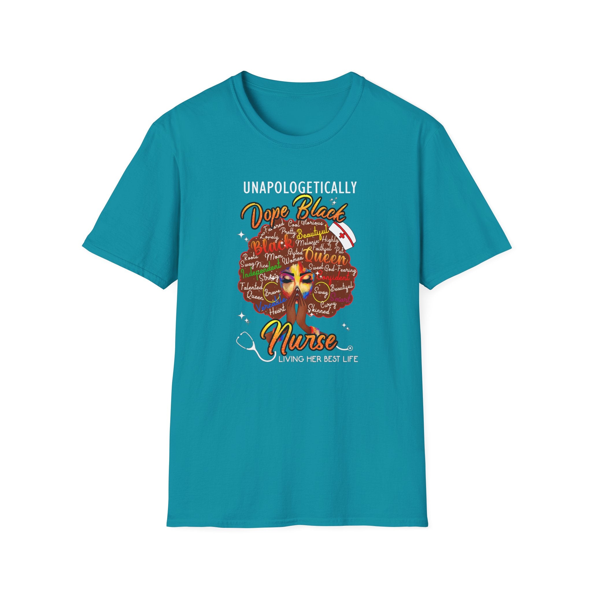 “Unapologetically Dope Black Nurse” Empowerment Tee —  Brown Afro Nurse T-Shirt
