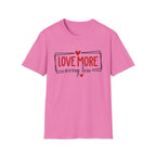 Love More Worry Less Heart Graphic (Inspirational Casual Top) T-Shirt