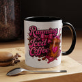 "Running on Iced Coffee" Pink Graphic Accent Mug (11/15oz) — Coffee Mug
