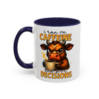 "I Run on Caffeine and Poor Decisions" Funny Cow Gift (11/15 oz) —  Coffee Mug
