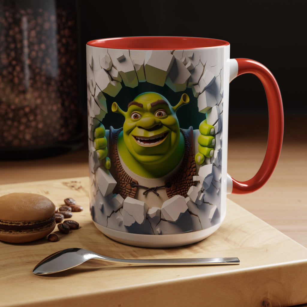 Shrek Peekaboo Accent Coffee Mug — Funny Green Ogre Ceramic 11/15oz