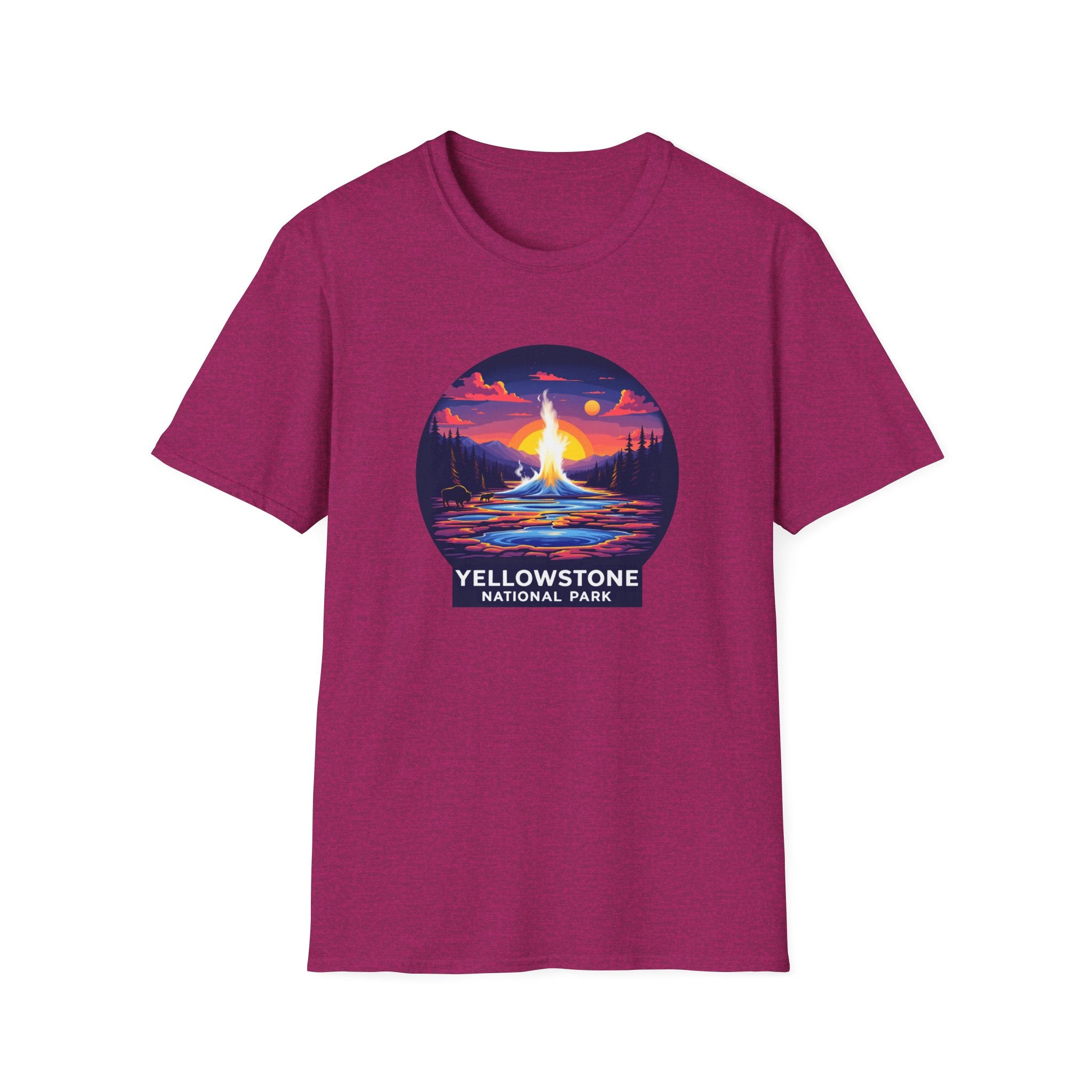 Yellowstone National Park Tee — Geyser Sunset Graphic T-Shirt