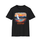 Yellowstone National Park Scenic T-Shirt — Geyser Sunset Graphic Tee