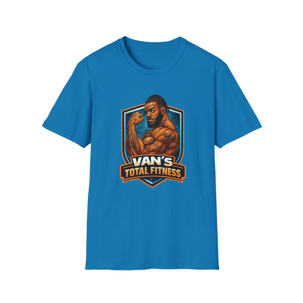 Van's Total Fitness T-Shirt | Muscular Bodybuilder Logo Tee