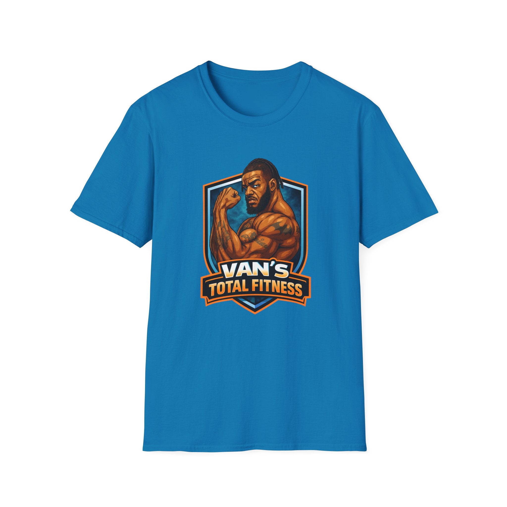 Van's Total Fitness T-Shirt | Muscular Bodybuilder Logo Tee