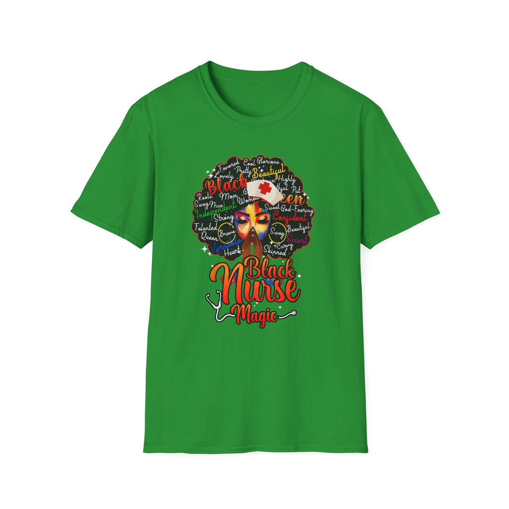 Black Nurse Magic T-Shirt – Nurse w/Black Afro Graphic Tee for Black Nurses