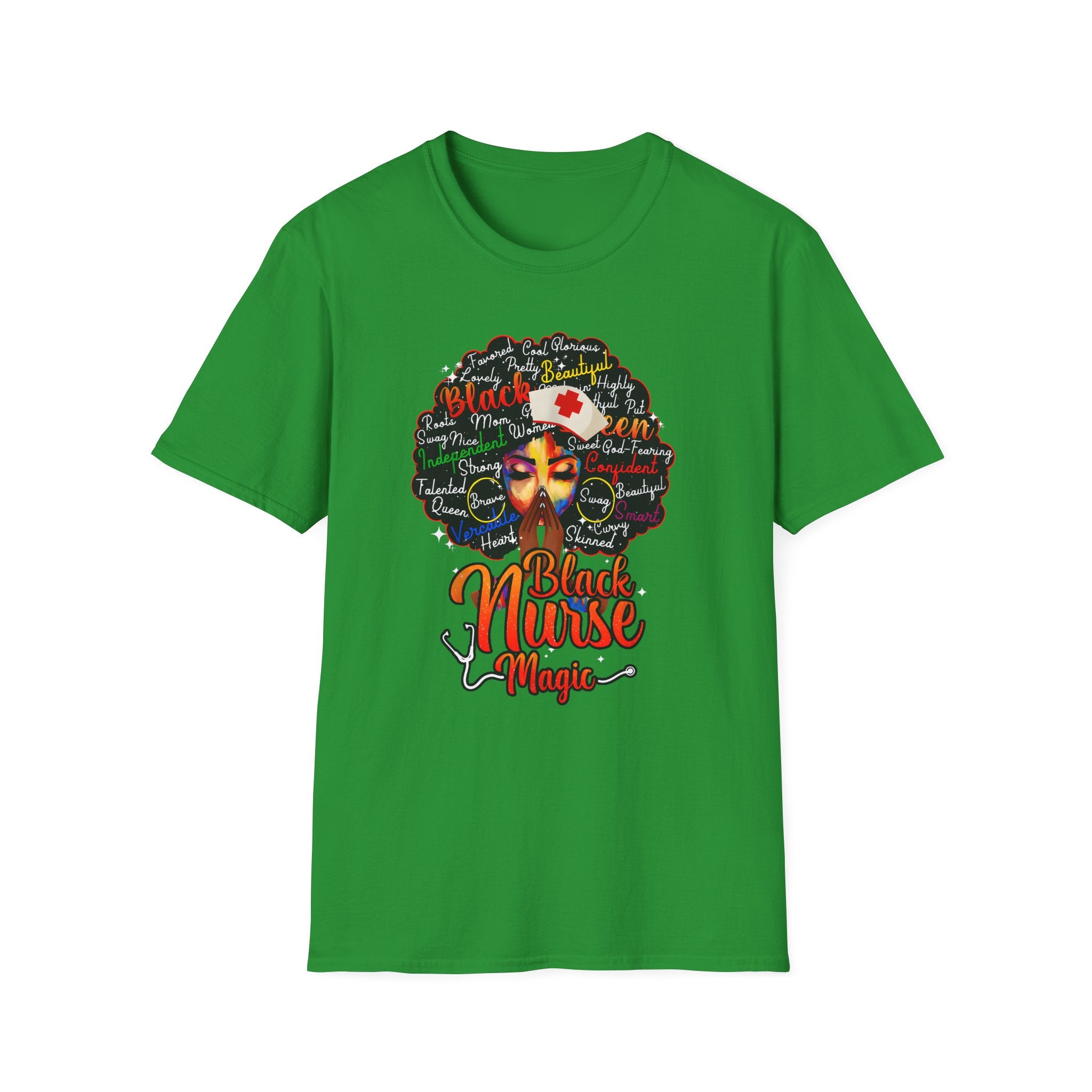 Black Nurse Magic T-Shirt – Nurse w/Black Afro Graphic Tee for Black Nurses