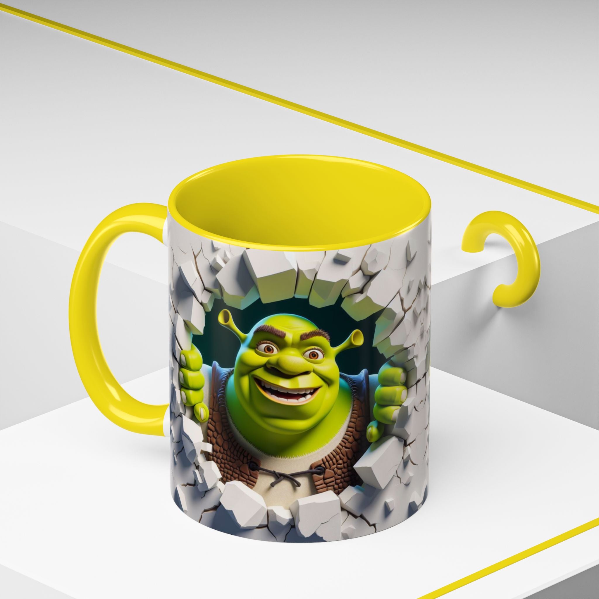 Shrek Peekaboo Accent Coffee Mug — Funny Green Ogre Ceramic 11/15oz