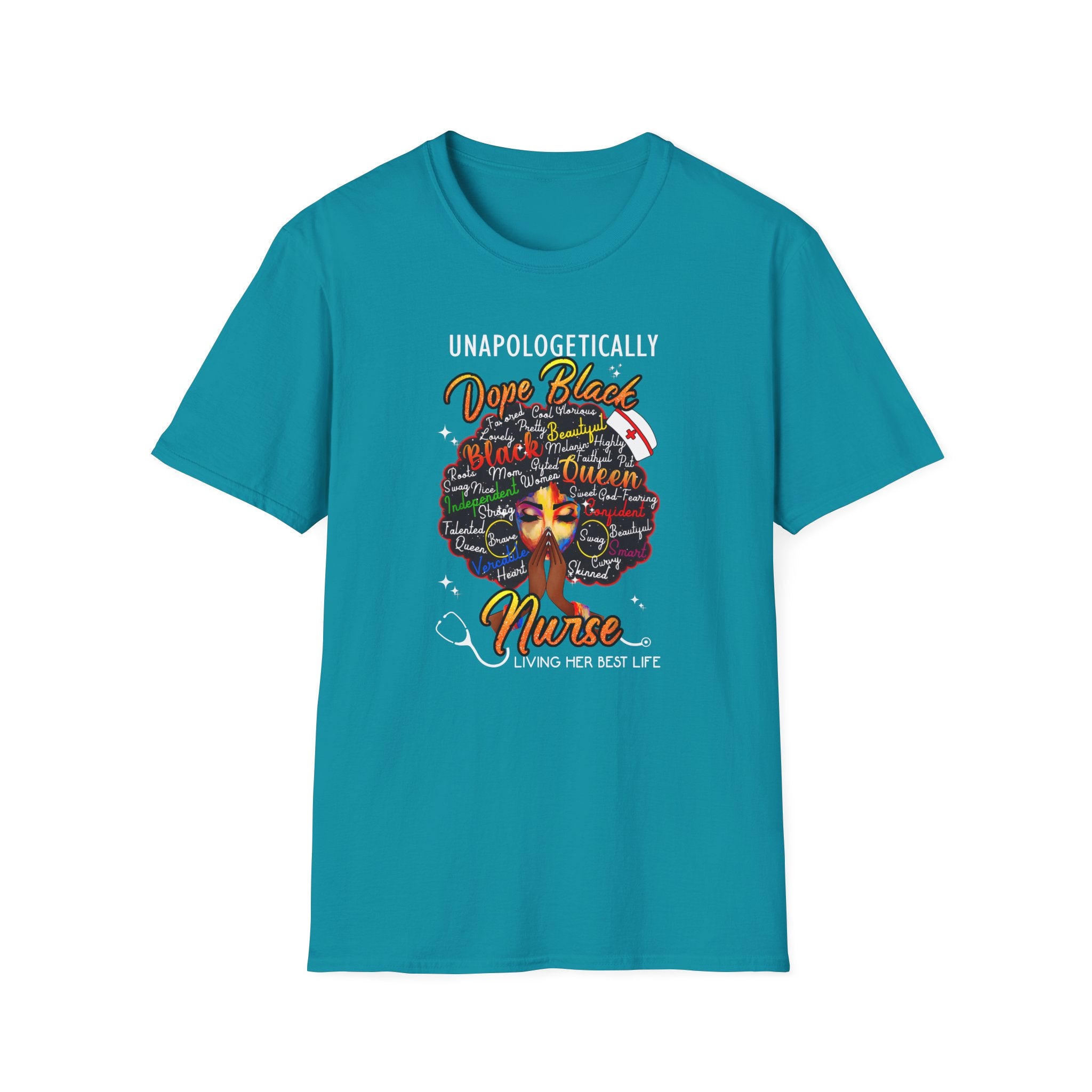 "Unapologetically Dope" Inspirational African American Nurse Tee — Black Afro Nurse T-Shirt