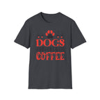 Dogs Books & Coffee T-Shirt (Red) — Dog Lover Reading & Coffee Tee
