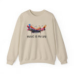 Music Is My Life Sweatshirt — Colorful Piano Graphic Crewneck