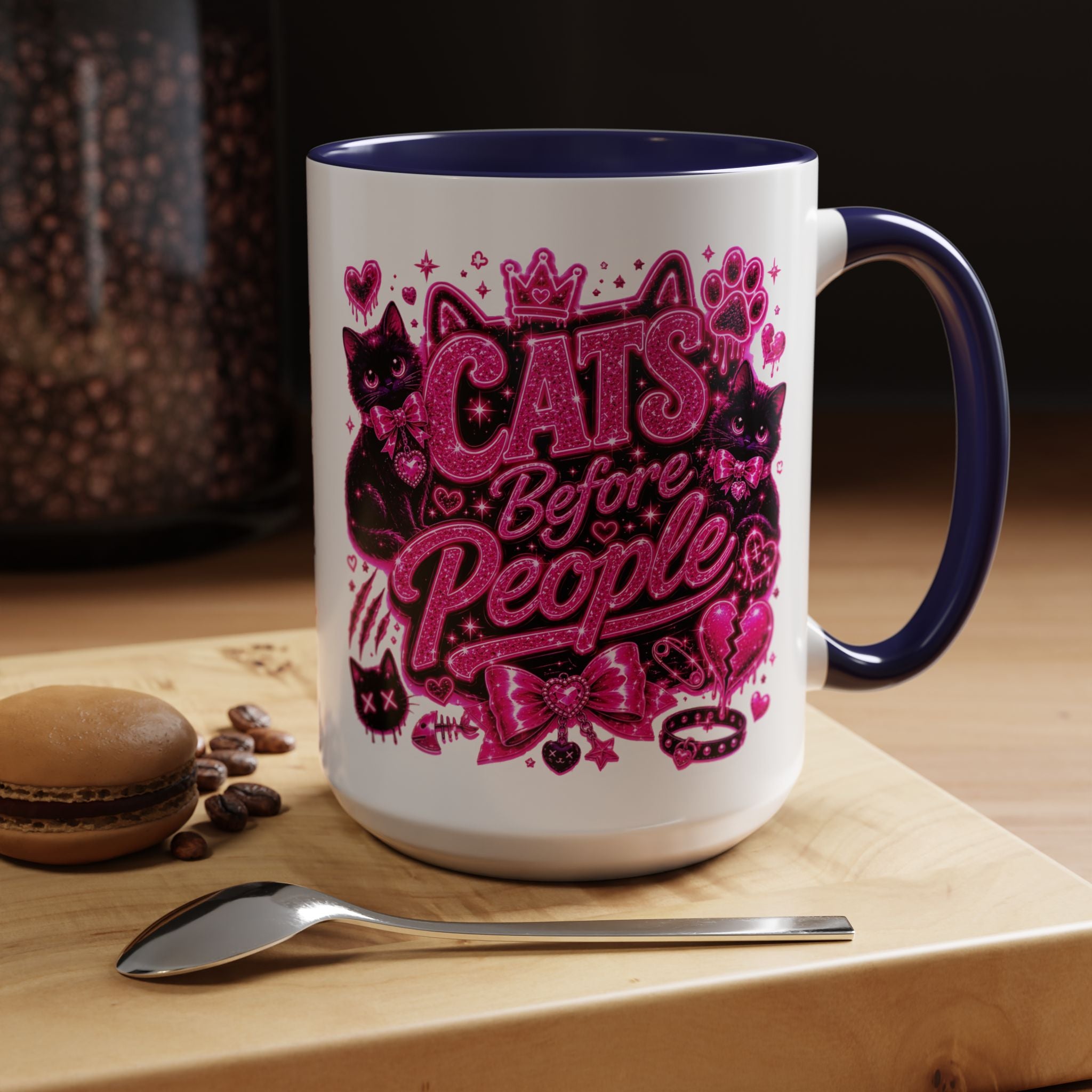 Cats Before People Coffee Mug — Pink Cat Lover Gift (11/15oz)
