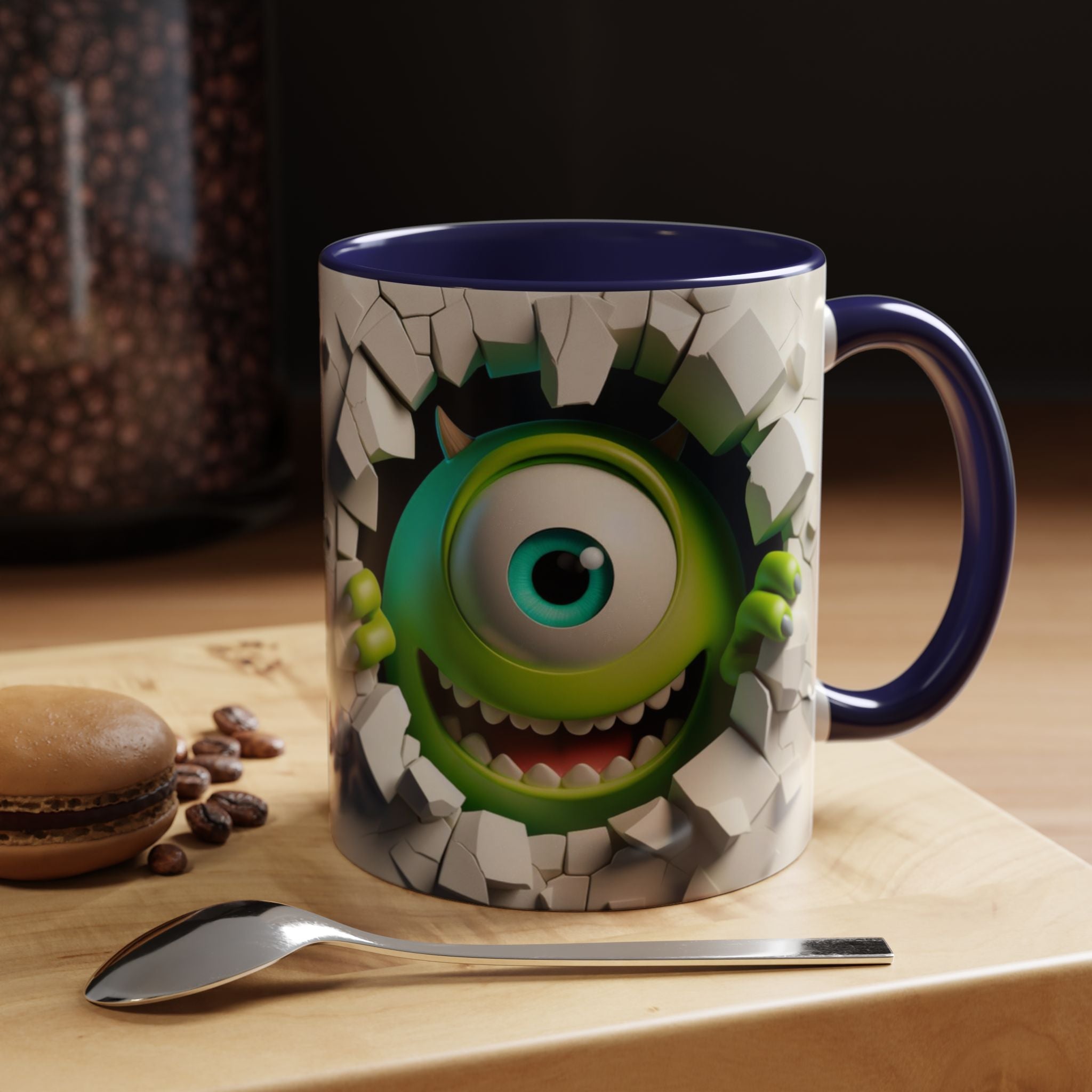 Monster's Inc Mike Peekaboo Coffee Mug – Cute One-Eyed Cartoon Accent Mug (11/15oz)