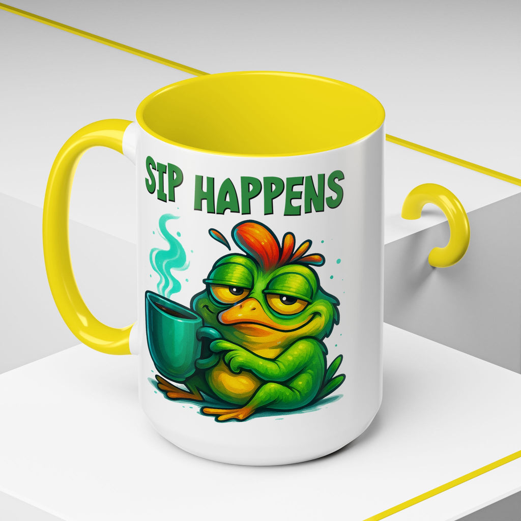 Sip Happens Coffee Mug — Funny Frog Coffee Cup (11/15oz)