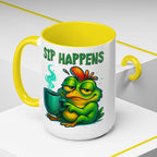 Sip Happens Coffee Mug — Funny Frog Coffee Cup (11/15oz)