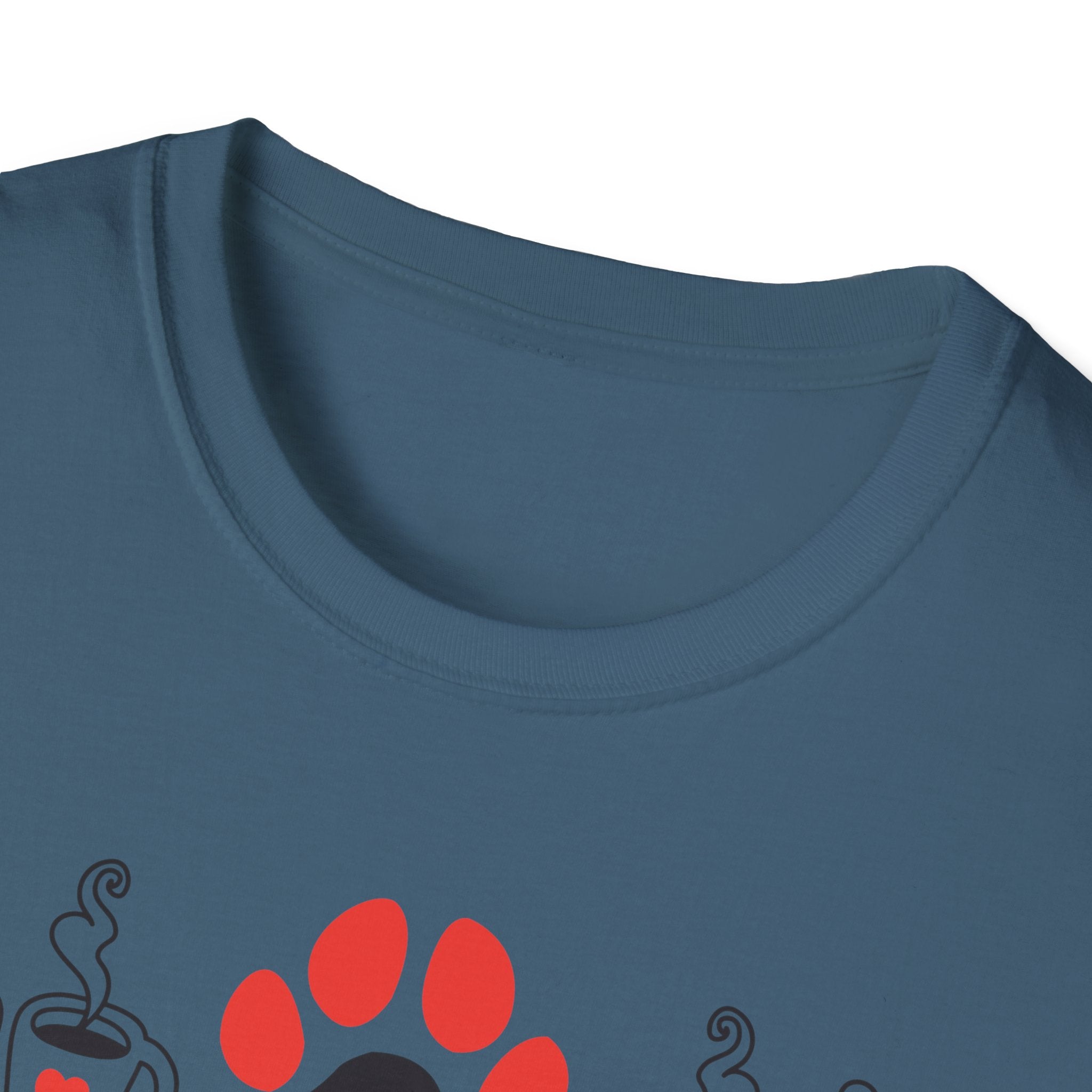 Dogs Books & Coffee T-Shirt (Red) — Dog Lover Reading & Coffee Tee
