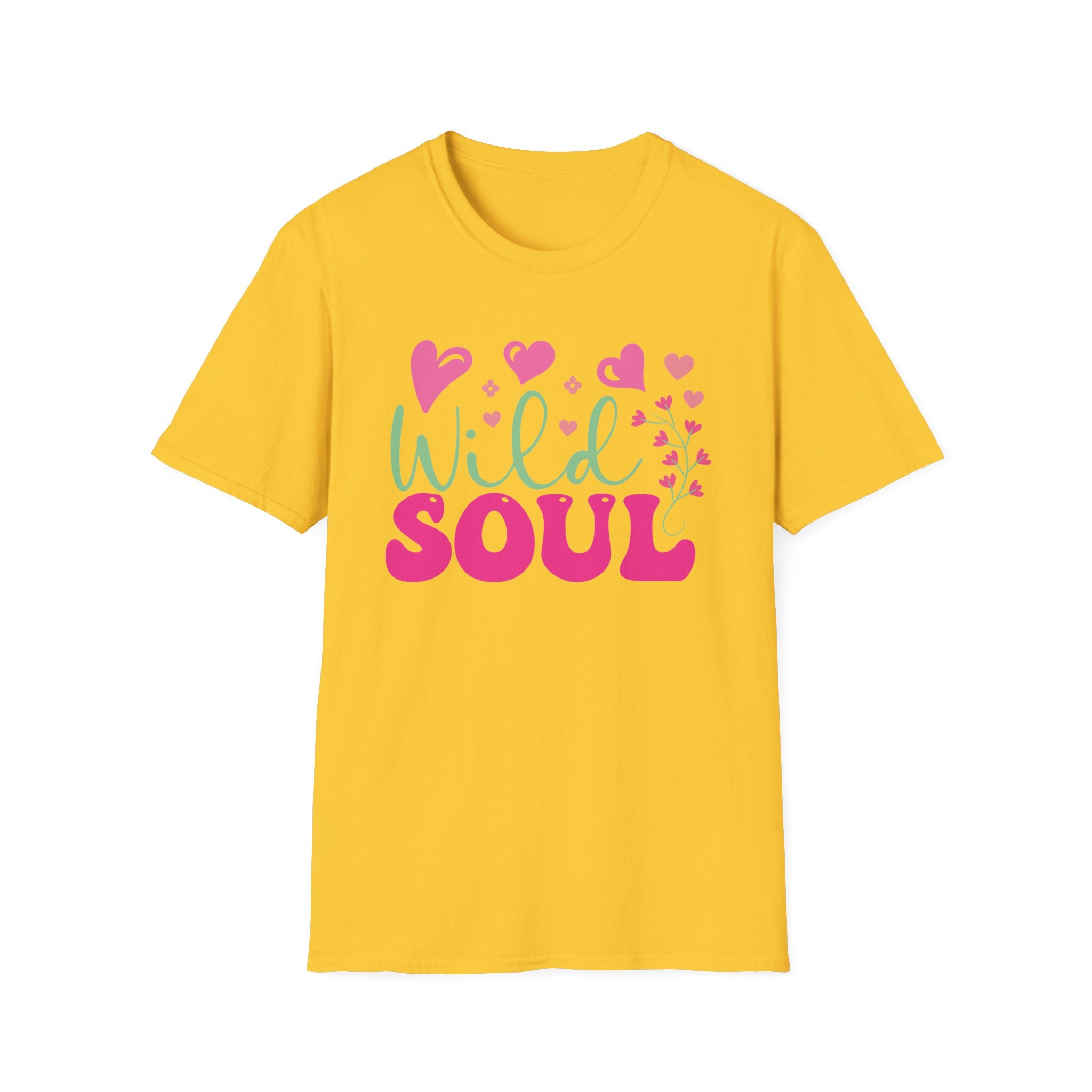 Wild Soul T-Shirt — Pink & Green Heart Graphic Tee