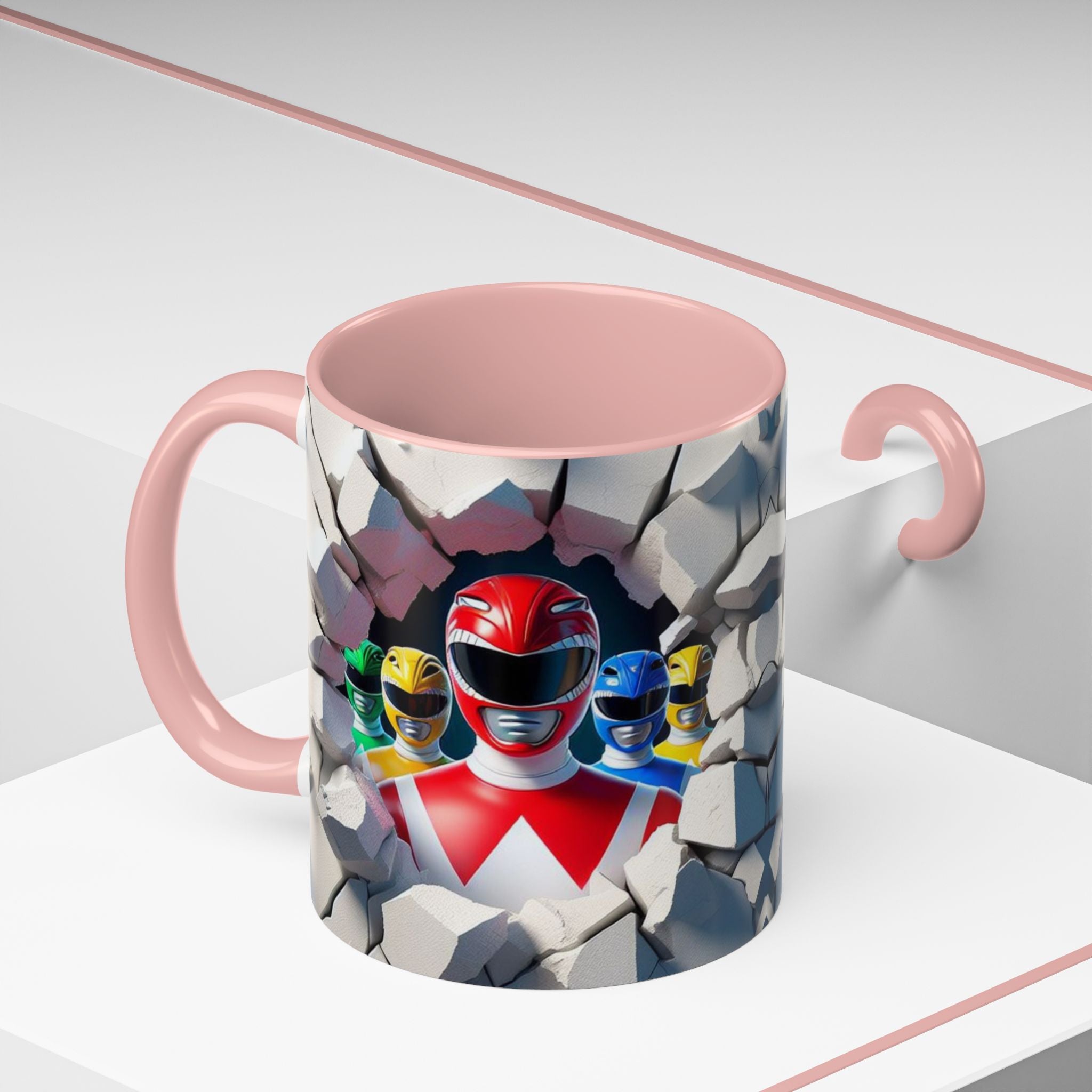 Power Rangers Coffee Mug — Retro Superhero Team Design (11/15 oz)