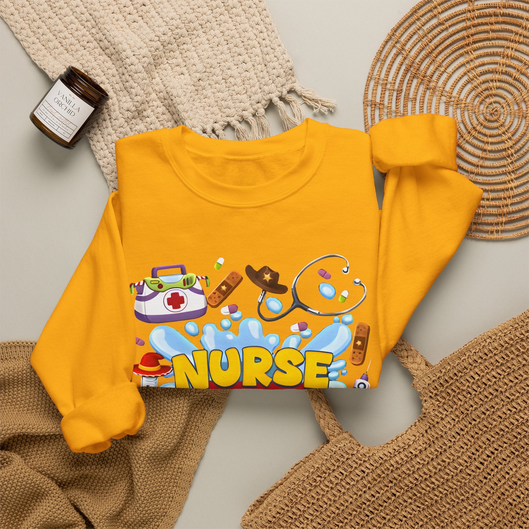 Nurse Story Sweatshirt — Cute Medical Cartoon Crewneck for Nurses