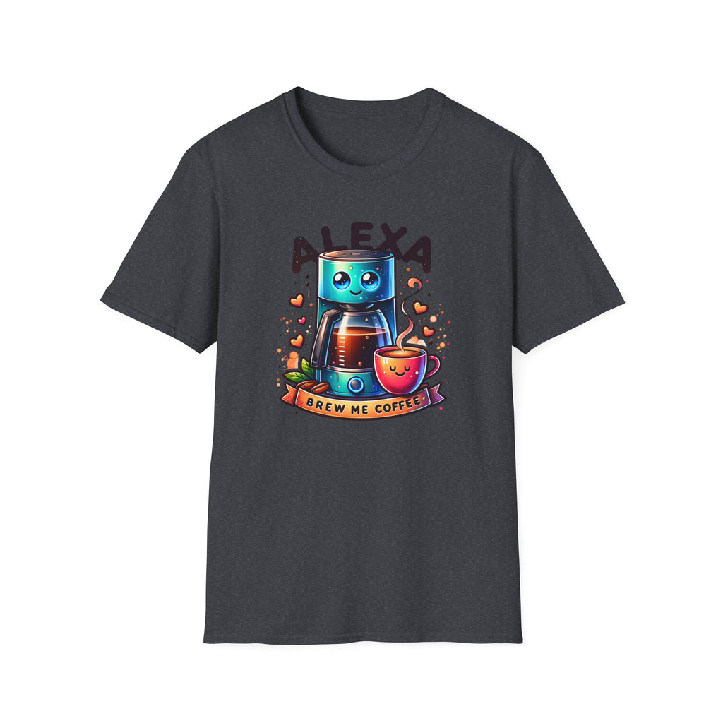 Alexa Coffee Robot T‑Shirt — Cute Brew Me Coffee Tee for Coffee Lovers