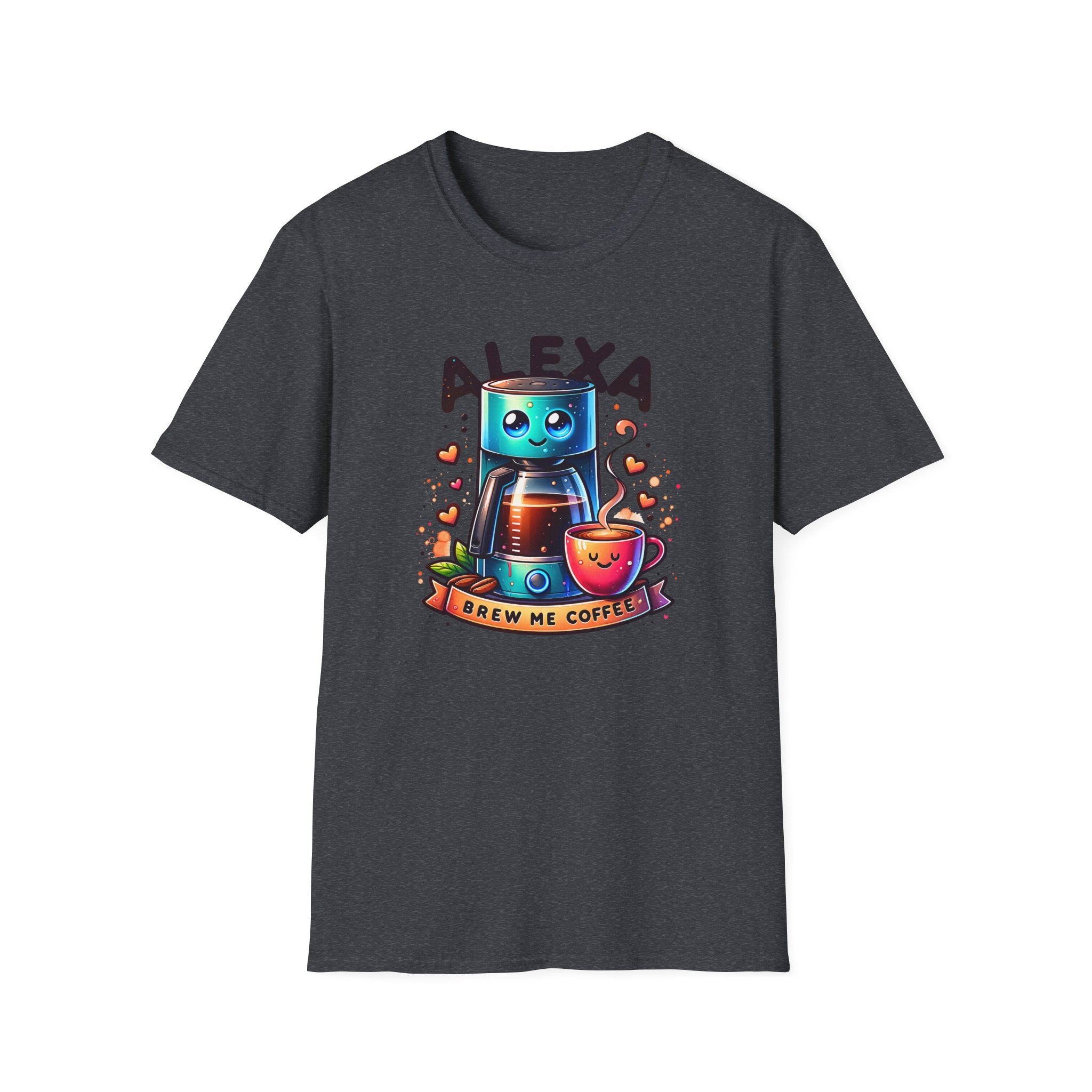 Alexa Coffee Robot T‑Shirt — Cute Brew Me Coffee Tee for Coffee Lovers